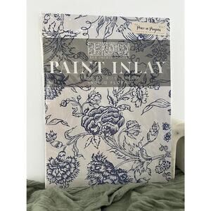 Indigo Floral IOD Paint Inlay - Eight 12"x16" Sheets BNWT